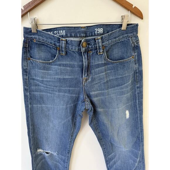 J Crew Jeans Vintage Slim Straight Womens 32 Blue Denim Mid Rise Medium Wash - Picture 5 of 14